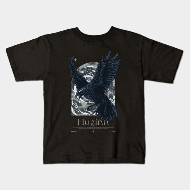 Huginn Kids T-Shirt by fadramd